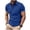 Blue, variant on Men's Button-Up Turndown Collar T-Shirts Big and Tall Color Blocking Pocket Short Sleeve Pullover Shirts for Men
