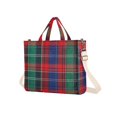 thumbnail image 7 of FORMRS Womens Corduroy Tote Bag Crossbody Shoulder Handbag with Pocket, Red Green Pattern, 7 of 7