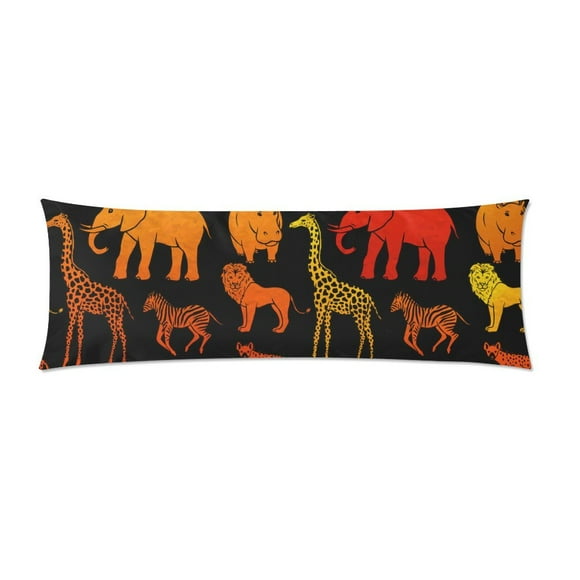 YUSDECOR African Animals Body Pillow Pillowcase Pillow Protector Cushion Cover 20x60 Inch