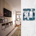 thumbnail image 5 of Yayeee Rocker Switch Wall Plate 3-Gang 6.5"x4.6" Home Decorative Outlet Cover, Dark Blue Hexagon Patterns, 5 of 6