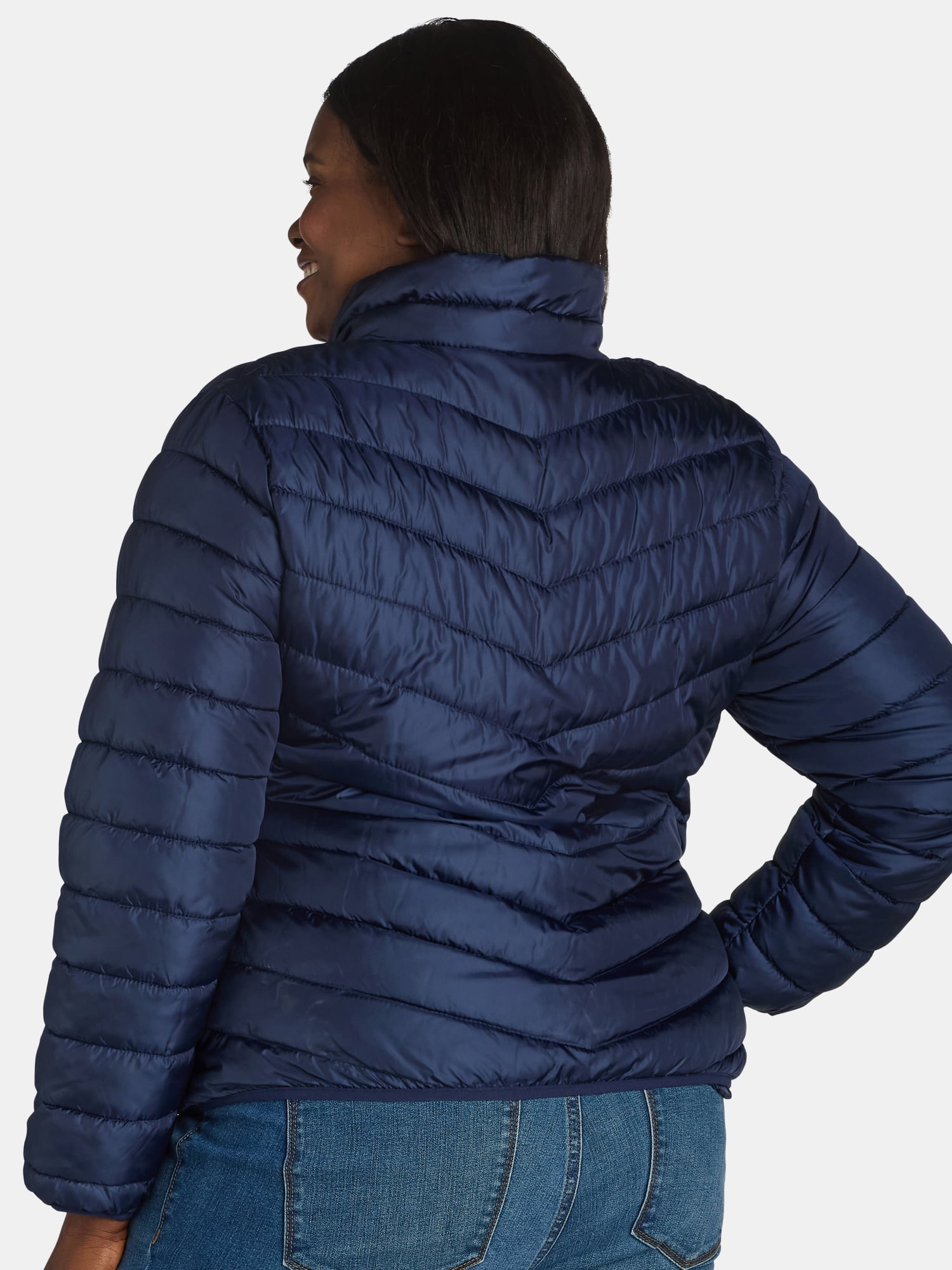 Big Chill Women's and Women’s Plus Packable Puffer Jacket, Midweight, Sizes S-3X
