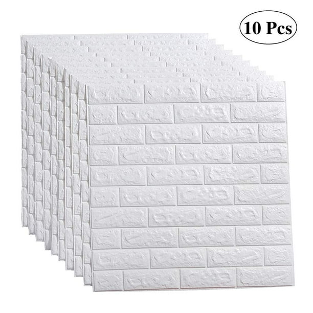 3d Brick Wall Stickers Pe Foam Self Adhesive Wallpaper Peel And Stick 3d Art Wall Panels For Living Room Bedroom Background Wall Decoration White 30 3 X 27 1 77cm X 69cm Walmart Com Walmart Com
