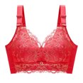 thumbnail image 2 of YWDJ Bras for Women Plus Size Pullover Sleep Bras Size Small No Underwire Comfy Bras Adjustable Straps Full Coverage Push up Wrap Lounge Bras Padded Lace Comfy Wide Strap Bras Solid Bras Red S, 2 of 3