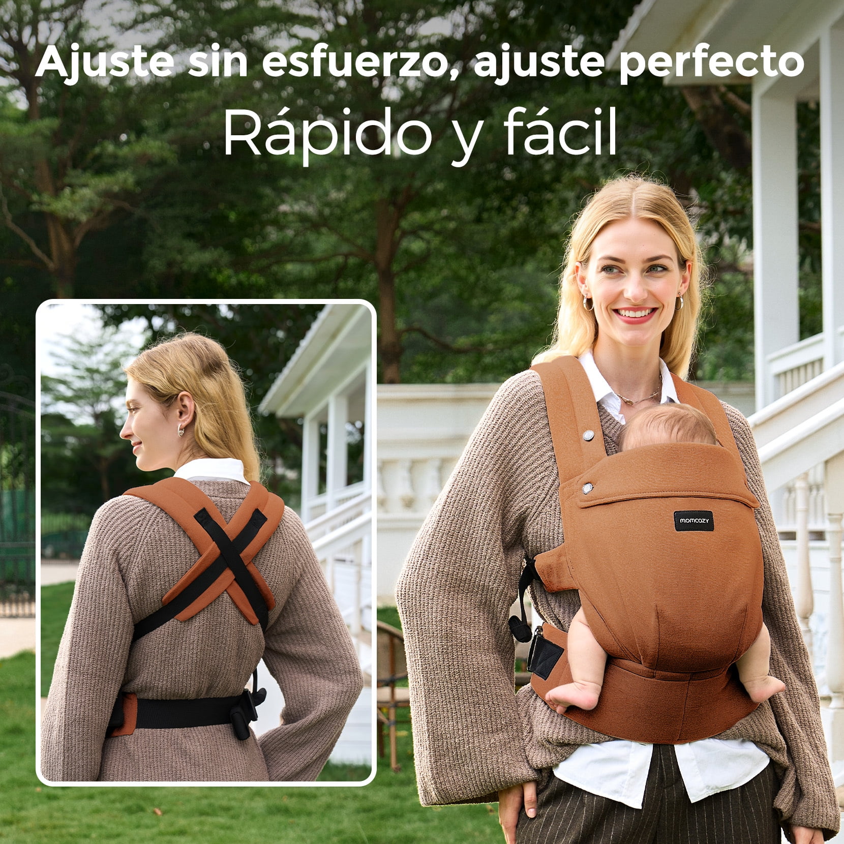 Momcozy Cangurera Ergonómico Bebé, Portabebés Material de Malla