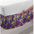thumbnail image 2 of Paisley Bed Skirt, Floral Ornamentals Repetitive Eastern Buta Pattern, Elastic Bedskirt Dust Ruffle Wrap Around for Bedding Decor, 4 Sizes, Blue Violet Multicolor, by Ambesonne, 2 of 2