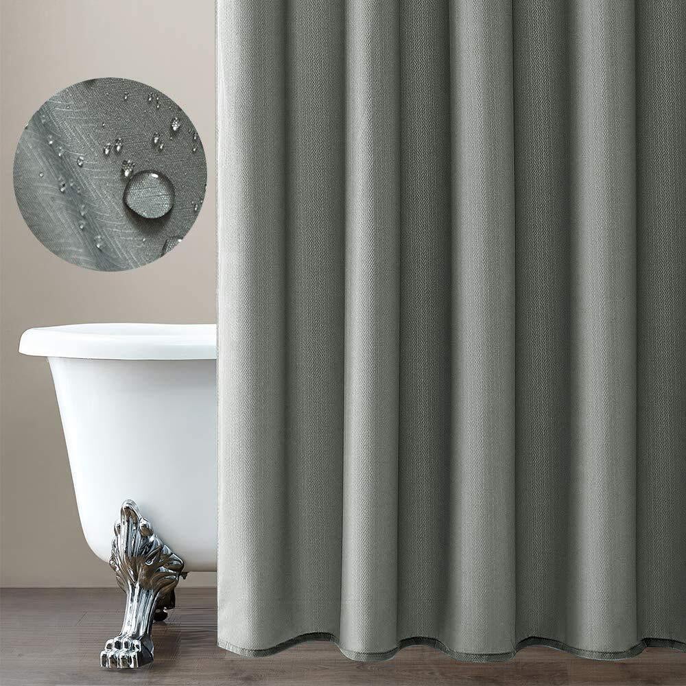 Curtainking Gery Fabric Shower Curtain for Bathroom Water Resistant