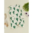 thumbnail image 3 of Nygoyerh 6M 12M 18M 24M Newborn Baby Girls Boys Tank Jumpsuit Cactus Print Sleeveless Romper Shorts with Pockets Infant Toddler Casual Summer One Piece Bodysuit, 3 of 8