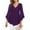 *Purple, variant on ClodeEU Womens Ruffle 3/4 Sleeve V Neck Double Layers Mesh Blouses,Flared Sleeve Tunic Tops Purple,Womens Plus M