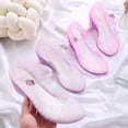 thumbnail image 7 of Women's Jelly High Heel Sandals Hollow Out Beach Sandals with Bukle Straps (Purple 38), 7 of 7