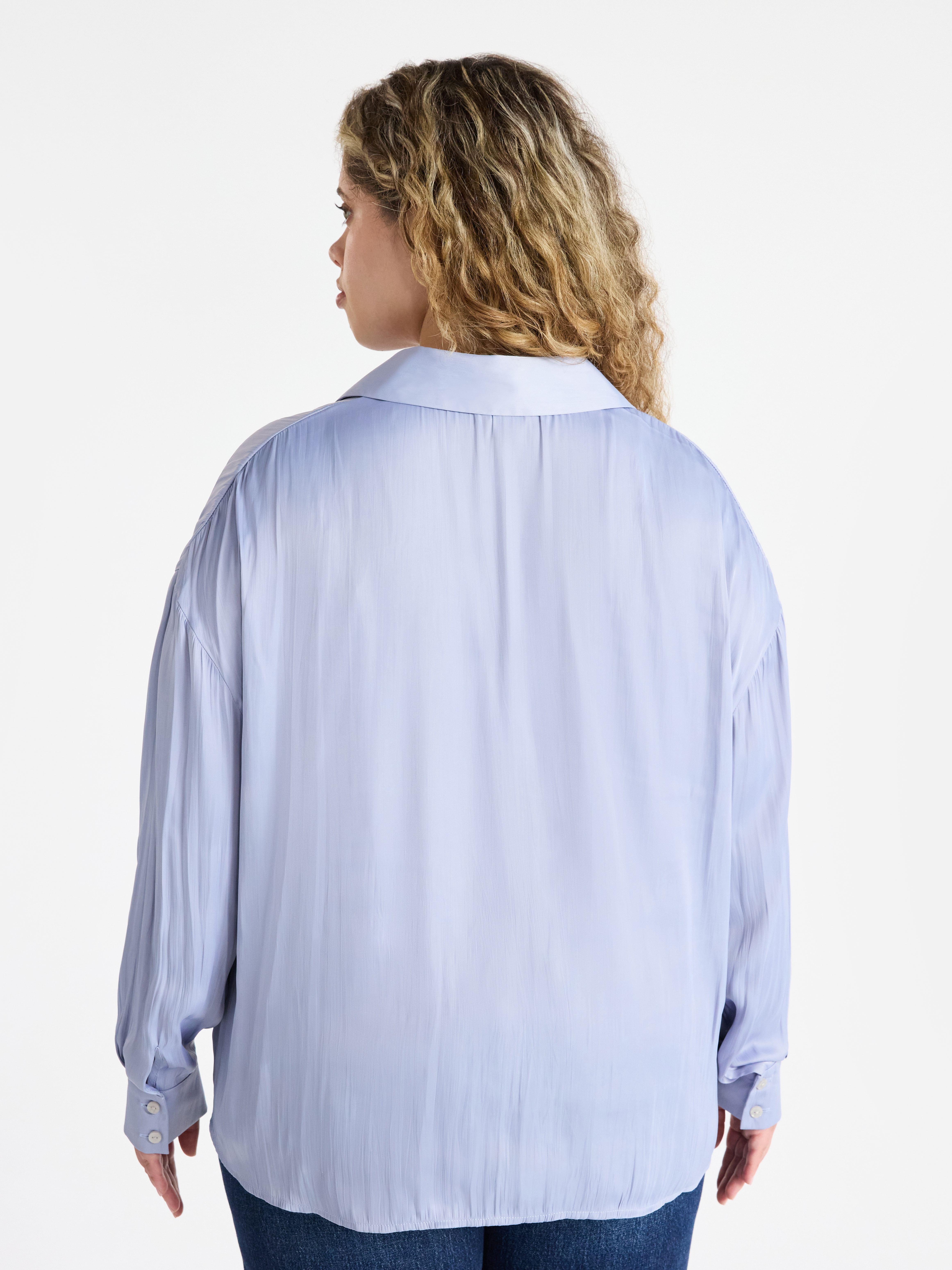 Terra & Sky Women's Plus Twist Front Blouse with Long Sleeves, Sizes 0X-5X