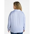 thumbnail image 3 of Terra & Sky Women's Plus Twist Front Blouse with Long Sleeves, Sizes 0X-5X, 3 of 5