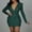 Green, variant on Oplxuo Women's Ruched Sequin Birthday Dresses Long Sleeve Sexy V Neck Glitter Bodycon Mini Cocktail Party Club Dress