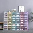 thumbnail image 3 of Cheers.US 2Pcs Shoe Box Family Kit, Shoe Boxes, Stackable Shoe Storage Organizers, Shoe Storage Box Rack Clear Drawer, Foldable and Versatile for Sneakers, Fit up to All Size, 3 of 7