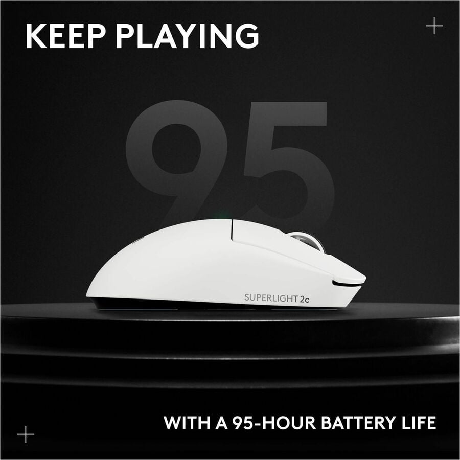 Logitech G PRO X SUPERLIGHT 2c wireless gaming mouse, 51 g pro-grade compact mouse with 5 programmable buttons, USB-C charging, 44K DPI sensor, up to 8 kHz polling for PC/Mac, White