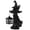 Black, variant on BadPiggies Cracker Barrel Ghost Witch Messenger with LED Lantern Ghost Statue Ornament Halloween Decorations (Black)
