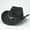 Black, variant on Western Cowboy Hat Wool Felt Fedora Wide Brim Hat for Men Women Vintage Cowgirl Cowhide Style Ranch Hat
