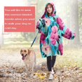 thumbnail image 4 of Wearable Oversized Blanket,Pioneer Flower Floral Print Pattern Wearable Blanket Hoodie for Adults,Cozy Hooded Blankets with Super Pockets,Super Warm Fuzzy Pullover for Women & Men, 4 of 6
