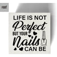thumbnail image 2 of Zomyto 5"x5" Nail Sign Nail Salon Sign Life Is Not Perfect But Your Nails Can Be Wooden Block Sign Rustic Style Beauty Salon Desk Shelf Decorations, 2 of 6