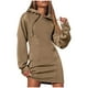 thumbnail image 2 of Vestidos de mujer Wancir Otoño Invierno 2024 Casual Manga Larga Cordón Plisado Sudadera con Capucha Suéter Túnica Mini Vestido, 2 of 7