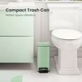 thumbnail image 2 of Cesun 1.6 Gallon Small Bathroom Trash Can, Stainless Steel Garbage Bin with Lid, Matte Green, 2 of 8
