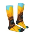 thumbnail image 3 of Haiem Golden Sunflower in Blue Socks, Funny Novelty Crazy Design Cotton Socks Sports Socks Knee High Socks For Men, Women,1Pairs - Gift For Working Friends, 3 of 8
