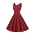 thumbnail image 3 of LYEAA Vintage Dresses for Women Plus Size Sleeveless Flowy Elegant Midi Dresses Solid Casual Dressy 1950s Backless A-line Pullover Dresses Modest Holiday Dresses Red L, 3 of 6