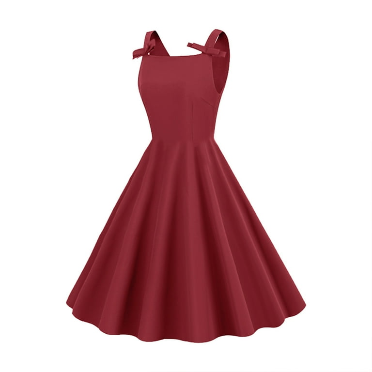Wcmzj 1950s Dress Audrey Hepburn Dress for Women Vintage Sleeveless Strap Bowknot Cocktail Party Midi Dresses Solid Color A-Line Swing Dress Yellow XL Wcmzj 1950s Dress Audrey Hepburn Dress for Women Vintage Sleeveless Strap Bowknot Cocktail Party Midi Dresses Solid Color A-Line Swing Dress Yellow XL