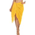 thumbnail image 1 of HAPPY BAY Women's Vacation Beach Sarong Wrap Slit Bottom One Size Yellow-H845, 1 of 5
