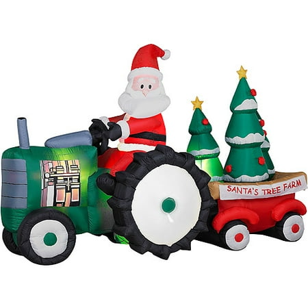 Ab Inflatable Santa S Christmas Tractor Walmart Com