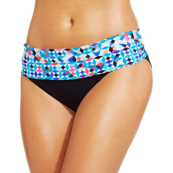 Profile by Gottex Women's Pin Wheel Banded Hipster Bikini Bottom, Black, 8
