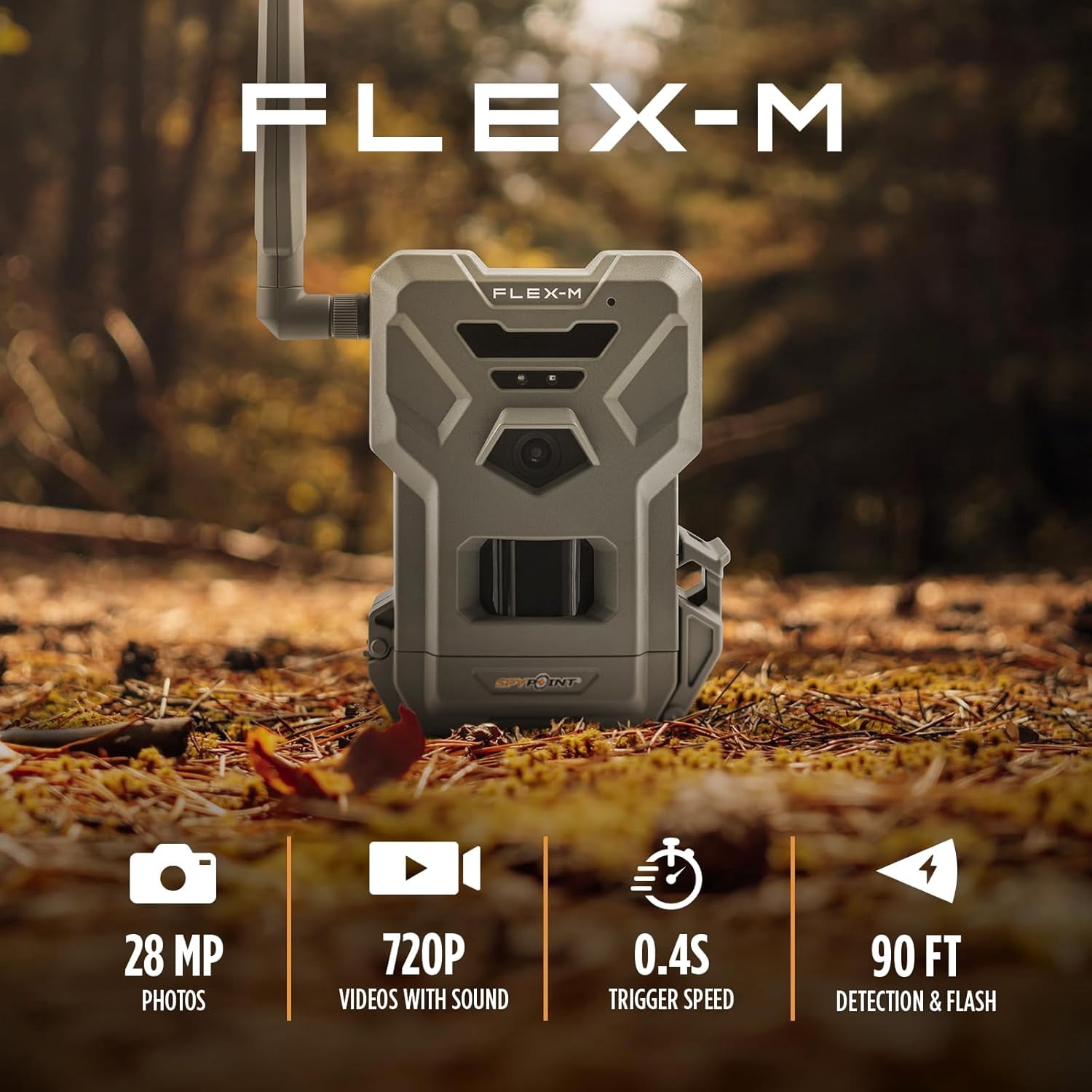 ZJQYDS Flex-M Cellular Trail Camera - Best Hunting Accessories, No WiFi Needed, Night Vision, Motion Activated, Dual-Sim LTE, IP65 Water-Resistant Game Camera, 28MP Photos, 720p Videos + Sound (1)