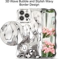 thumbnail image 2 of Compatible with iPhone 13 Wavy Phone Case, Cute Coquette 3D Wave Bubble Pattern and Stylish Wavy Border, Soft TPU, Protection Shockproof Phone Case for Women Girls (Silver), 2 of 8