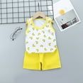 thumbnail image 2 of IROINNID Toddler Kids 2PCS Outfits Fashion Cute Cartoon Print Sleeveless Tank Top With Comfy Shorts Suit, 2 of 4