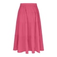 thumbnail image 4 of Wovilon Girls Solid Color Tiered Maxi Skirt with Drawstring Waist, Casual Textured A-Line Long Skirt for Kids and Teens, Versatile Summer Vacation Daily Wear, 4 of 9