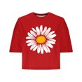 thumbnail image 5 of Fancifize Sunflower Graphic Shirt for Women Cute Short Sleeve Cropped Tee Tops Teen Girls Flower Printed Casual T Shirt, 5 of 6