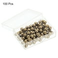 thumbnail image 3 of Uxcell Push Pins Round Head Thumb Map Tacks Steel Point, Gold Tone 100 Pack, 3 of 5