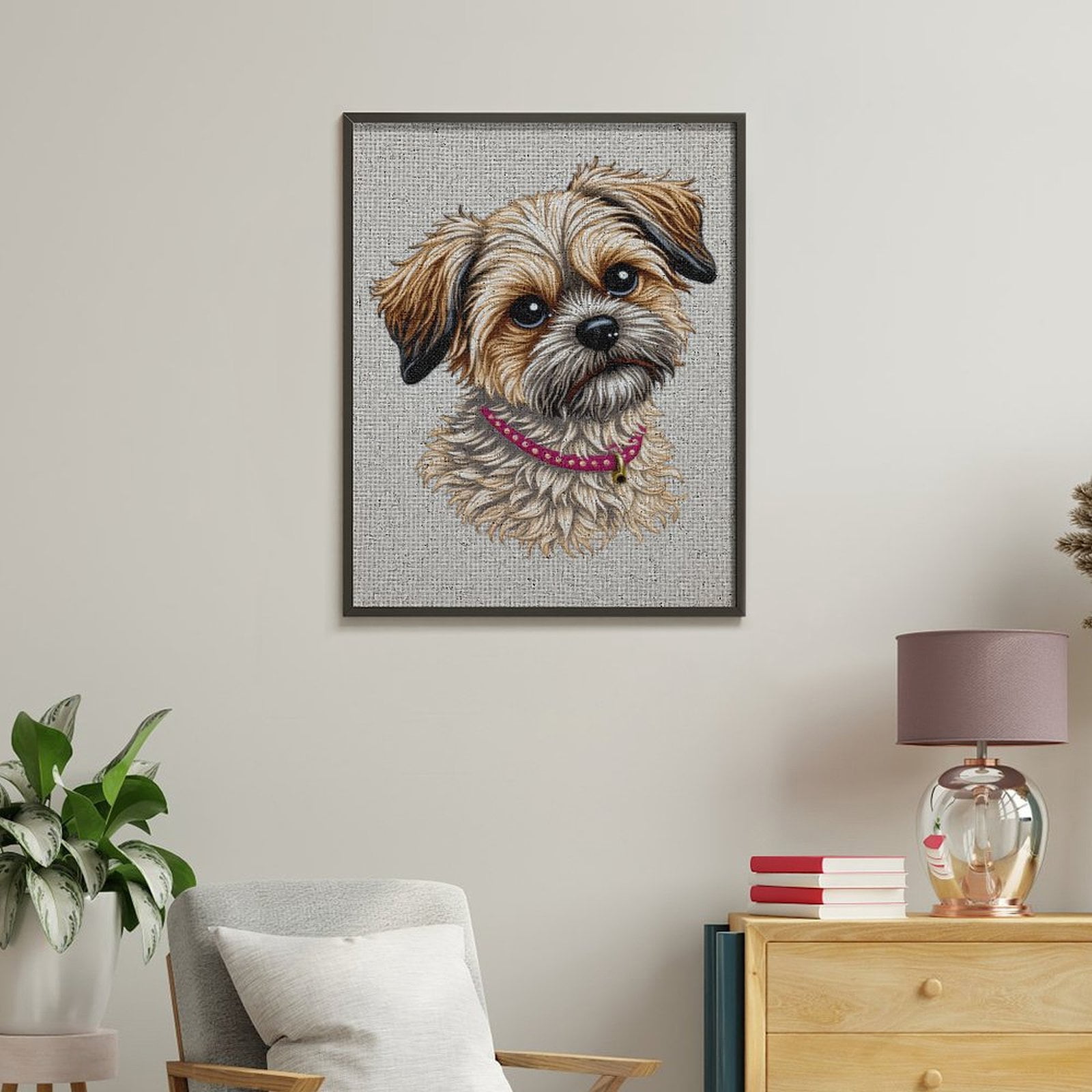 Paint By Numbers Kit for Adults Beginner - DIY Adorable Puppy Portrait Art Canvas Painting Kits for Adults, Frameless Paint By Number for Adults for Home Wall Decor 16x20 Inch