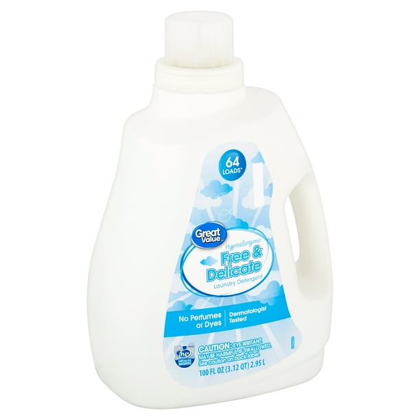 Great Value Hypoallergenic Free & Delicate Laundry Detergent, 64 loads