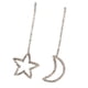 thumbnail image 3 of Pendientes largos con forma de estrella y luna con diamantes de imitación para mujer y niña Oro, 3 of 9
