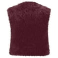 thumbnail image 4 of Htigea Faux Fur Cropped Vest for Women Sleeveless Open Front Cardigans Ladies Solid Furry Gilet Outerwear Wine XS, 4 of 5