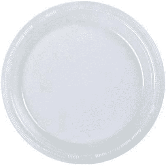 EcoQuality 9 Inch Clear Round Plastic Dinner Plates - For Parties, Weddings, Birthday, Holidays, Catering, Events, and Buffets Tableware (50)