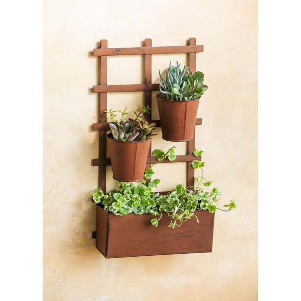 Evergreen Rustic Lattice Wall Planter
