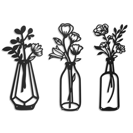 Jubtucc Wall Decor Metal Wall Art Minimalist Wall Hanging Decor, Boho Decor for Living Room Bathroom, 3 Pcs