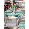 thumbnail image 6 of Outdoor Tablecloth with Umbrella Hole Zipper 250 Anniversary Round Tablecloth 60" Waterproof Outside Table Cloth Independence Day Striped Green Boho Floral Patio Table Cover Tablecloths for Picnic, 6 of 8