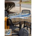 thumbnail image 5 of Outdoor Tablecloths with Umbrella Hole & Zipper, Vintage Whale 54x54 Inch Square Tablecloths, Brown Nautical Anchor Bubbles Coastal Waterproof Table Cloth, Patio/Pool/Picnic Table Covers, 5 of 8