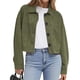 thumbnail image 3 of Chaqueta Corta de Ante Sintético para Mujer, Informal, Ligera, para Otoño e Invierno. Verde XL, 3 of 8