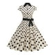 thumbnail image 1 of Vestido de Manga Corta para Mujeres de Moda Casual Impreso Cuello en V con Cremallera Grande Del Doblado, Poliéster Ligero para el Verano, 1 of 8