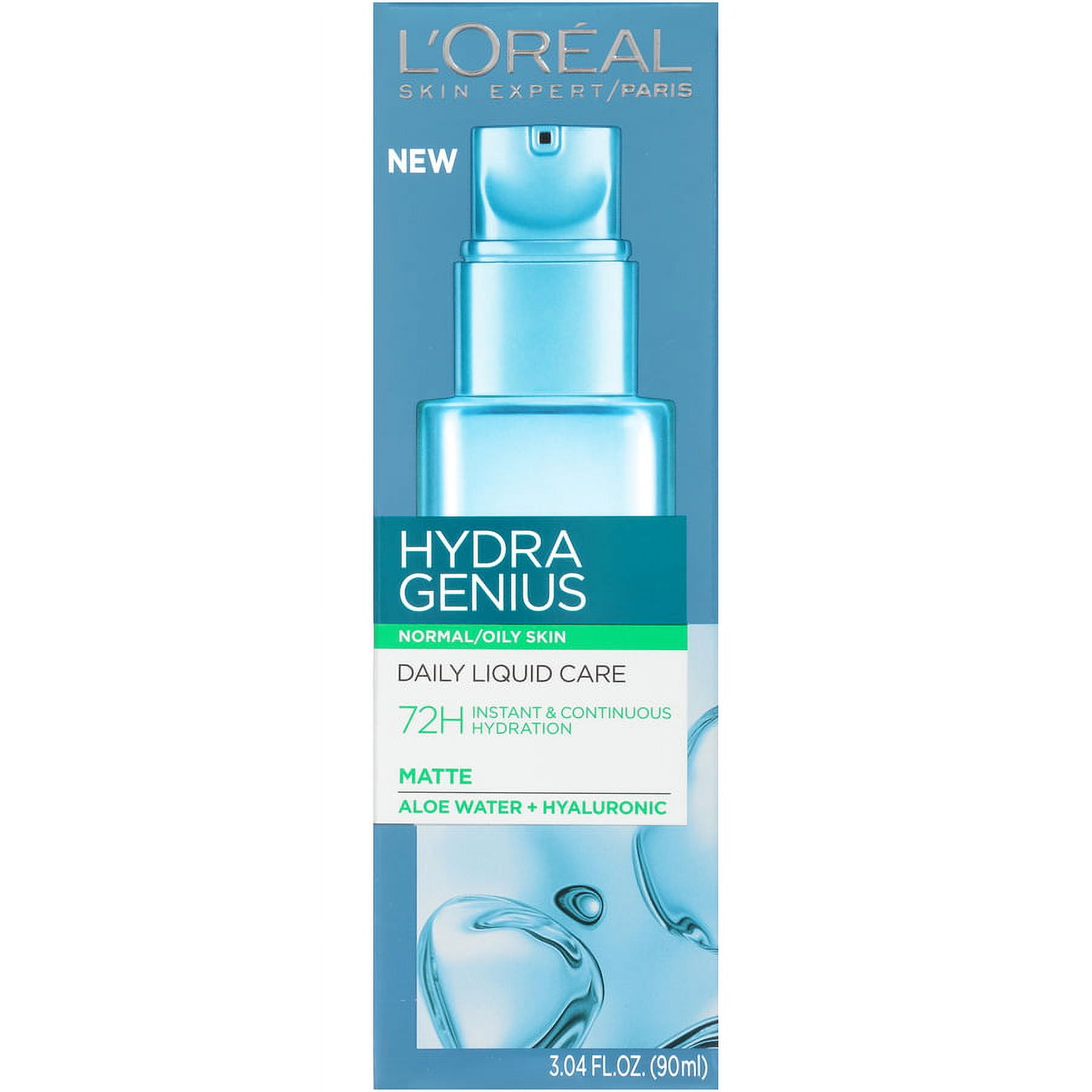L'Oreal Paris Hydra Genius Daily Liquid Care Normal Oily Moisturizer, 3.04 fl oz