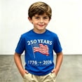 thumbnail image 2 of Hihipz Toddler Boys 4Th Of July T-Shirt America's 250Th Anniversary National Emblem Print Short Sleeve Round Neck Patriotic Tee, 2 of 4