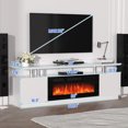 thumbnail image 6 of 70in Fireplace TV Stand Fits TVs Up to 80'', Modern Entertainment Center with 36in Electric Fireplace Heater, Media Console with 12 Colors LED Lights 2 Storage Cabinets for Living Room Bedroom, 6 of 7